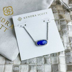 Kendra Scott Elisa Necklace Silver Blue Cats Eye